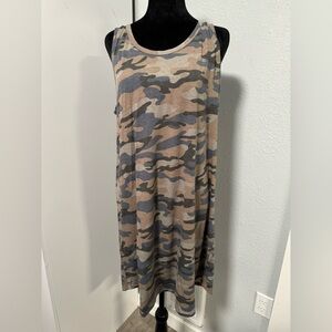 First Love by Lovelyn Sleeveless Camouflage Shirt Dress
